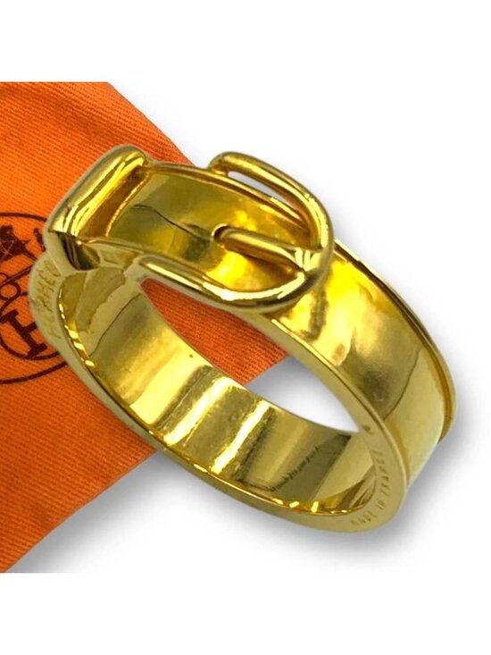 Hermes Scarf Ring Belt Motif Gold main image 4